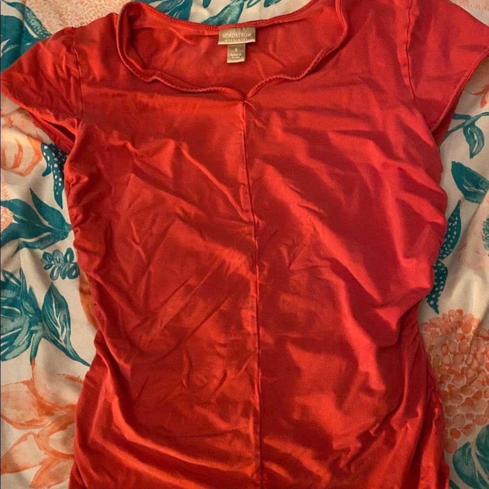 Pink Nordstrom cinched tee